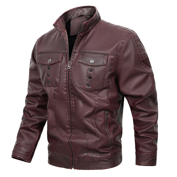 Chaqueta de Cuero PU para Hombre - Primavera y Otoño