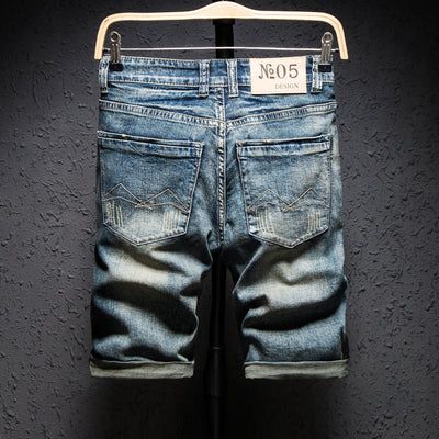 Pantalones Cortos Denim Rotos Hombre Estilo Coreano Cintura Recta - Image 10