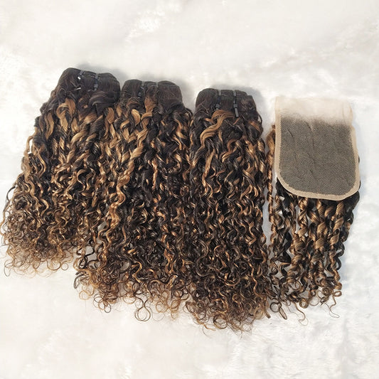 Bloque de Color para Cabello Brasileño con Encaje - Image 2