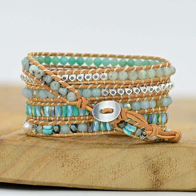 Pulsera Tejida de Piedra Tianhe con Cristales y Cuentas - Diseño Exclusivo - Image 6
