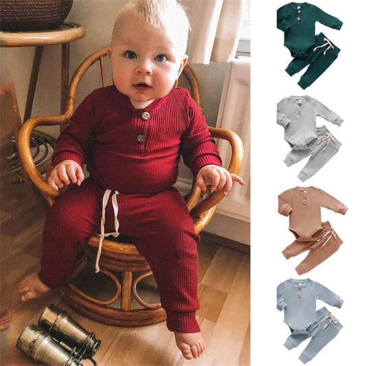 Conjunto Mameluco Infantil Manga Larga Color Liso