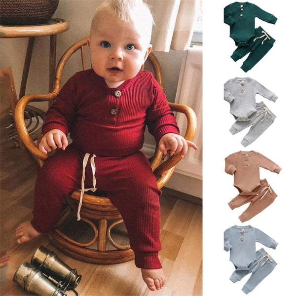 Conjunto Mameluco Infantil Manga Larga Color Liso