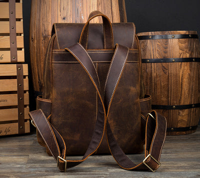 Mochila de Cuero Vintage Crazy Horse para Hombre - Estilo Retro Europeo - Image 16