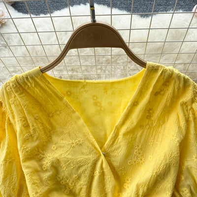 Vestido Elegante Escote V Línea A Estilo Francés - Image 9