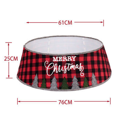 Falda para Árbol de Navidad Cuadros Rojo y Negro con Bordado 48 Pulgadas - Image 2
