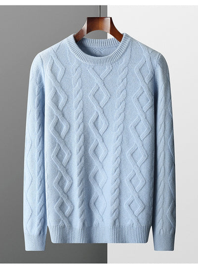 Suéter Grueso para Hombre Cuello Redondo Tejido Base - Image 22