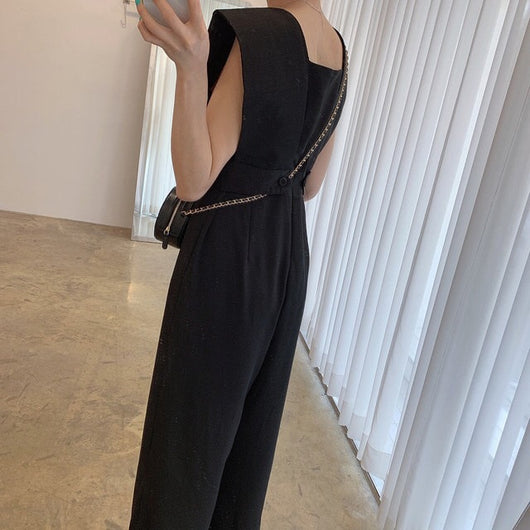 Jumpsuit Retro de Cuello Cuadrado y Cintura Alta para Mujer - Image 7