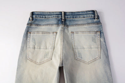 Pantalones Vaqueros Rotos Estilo Street Parches Rodillas Expuestas - Image 10