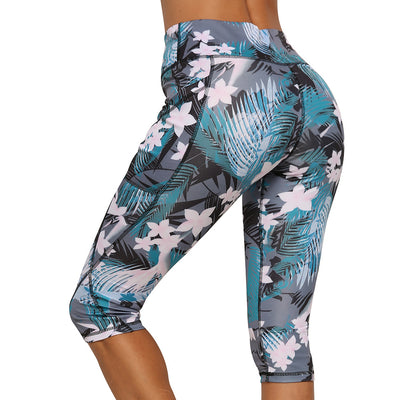 Leggins Deportivos Mujer con Estampado Floral y Bolsillos Funcionales - Image 12