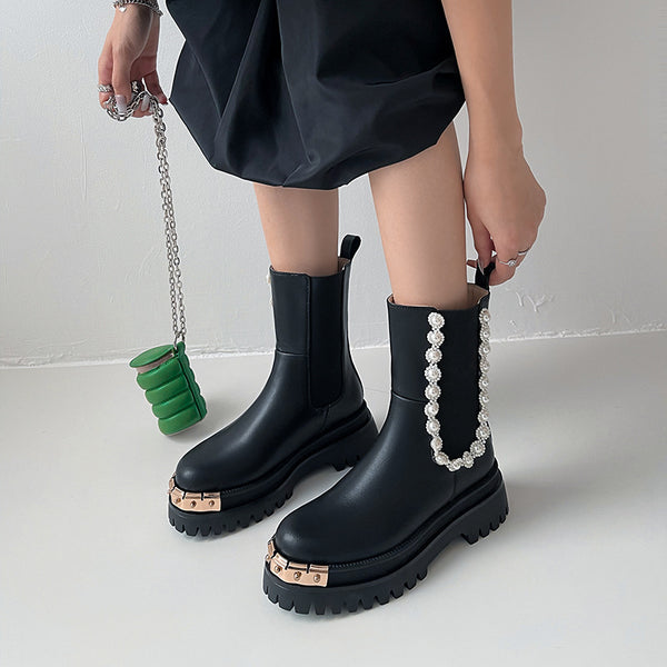 Botas Martin de Cuero Genuino con Tacón Reforzado y Detalles Artesanales