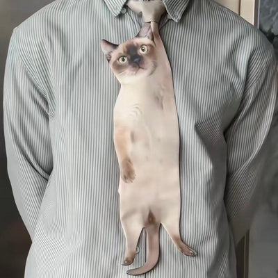 Camisa con Cuello Estampado y Corbata Gatuna - Diseño Único - Image 6