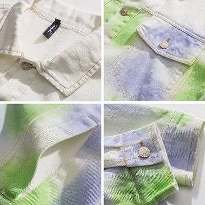 Chaqueta Tie-dye Estilo Universitario Suelta para Parejas - Image 6