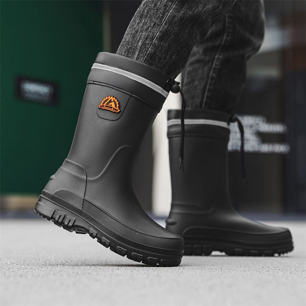 Botas de Lluvia Impermeables para Hombre con Tubo Medio y Suela Antideslizante