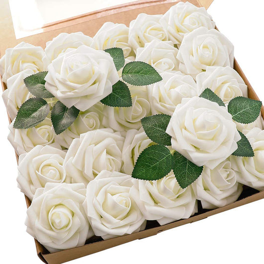 Rosas de Espuma PE con Tallo y Hojas - 25 Flores Decorativas para Bodas y San Valentín - Image 53