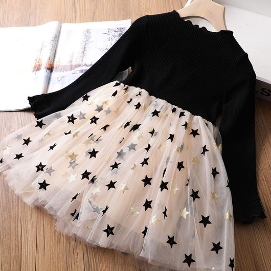 Vestido Niña Estrellas de Cinco Puntas con Rayas - Image 3
