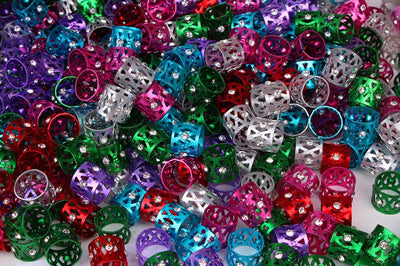 Anillos para Cabello y Pelucas con Joyas - Set de 7 Colores en Aluminio - Image 26