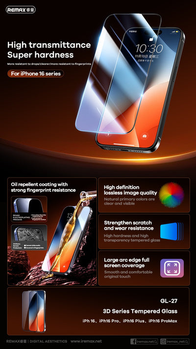 Protector de Pantalla Cristal Templado 9H Remax GL 27 para iPhone 15 Plus - Image 12