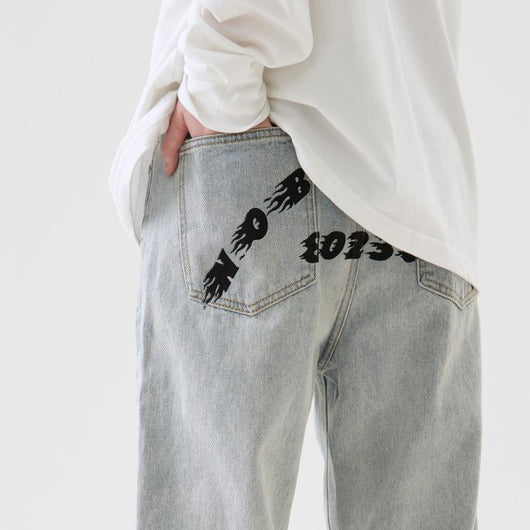 Jeans Hombre Lavado Claro Corte Recto Oversize - Image 2
