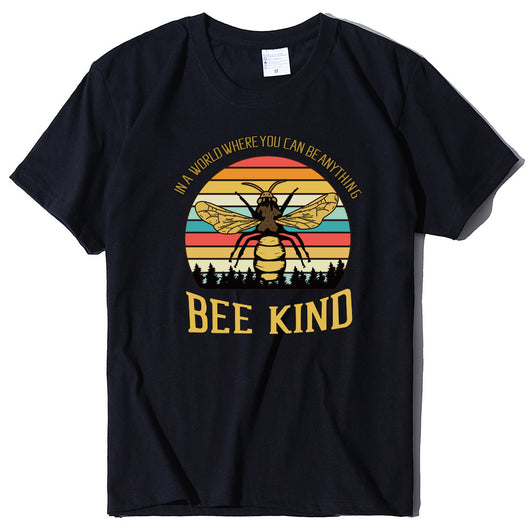 Camiseta Suelta Estampado Abeja con Letras - Diseño Moderno y Cómodo - Image 5