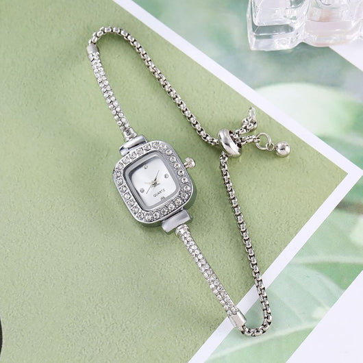 Reloj Pulsera Cuadrado con Diamantes y Diseño de Cuerda Trenzada - Image 8