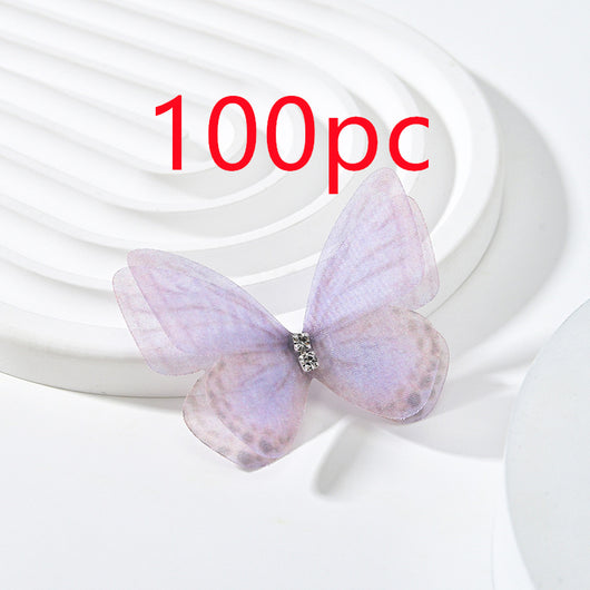 Diadema Tocado Mariposa con Malla Floral Doble Capa Diamante - Image 11