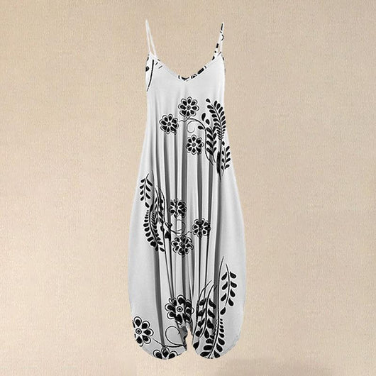 Jumpsuit Holgado con Estampado Étnico y Tirantes para Playa - Talla Plus - Image 9