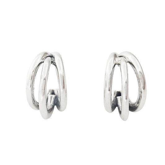 Aretes Minimalistas de Tres Capas - Diseño Elegante y Sofisticado