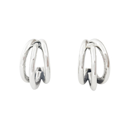 Aretes Minimalistas de Tres Capas - Diseño Elegante y Sofisticado