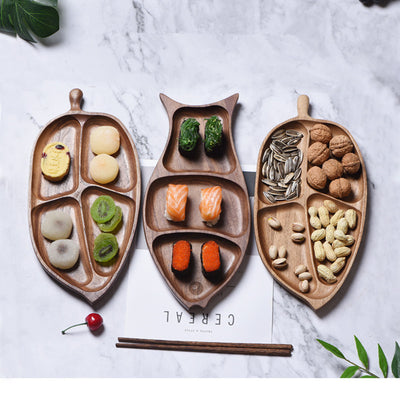 Bandeja de Frutas Artesanal de Madera con Diseño de Hojas y Peces - Image 13