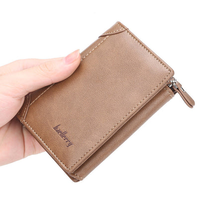 Billetera Corta Hombre Diseño Coreano Vertical Multibolsillos Compacta