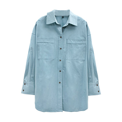 Camisa Casual con Bolsillos Grandes y Cuello Solapa - Diseño Minimalista - Image 11