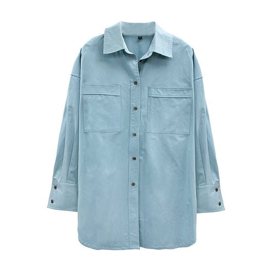 Camisa Casual con Bolsillos Grandes y Cuello Solapa - Diseño Minimalista - Image 11