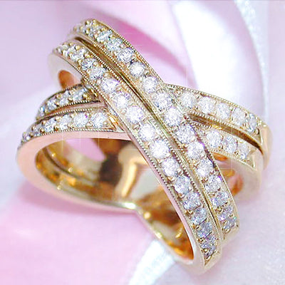 Anillo Elegante Doble Fila con Cruz y Circonita para Mujer - Image 7