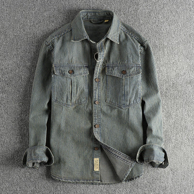 Camisa Denim Vintage Desgastada para Hombre - Image 2