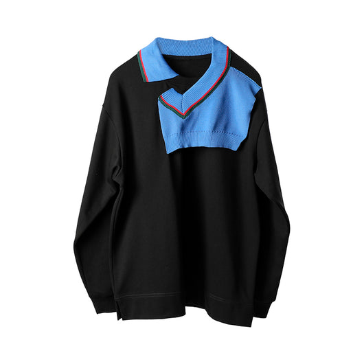 Suéter Patchwork Holgado para Hombre - Image 7
