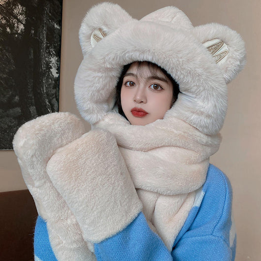 Conjunto Térmico Invierno: Gorro, Bufanda y Guantes Peluche - Image 10