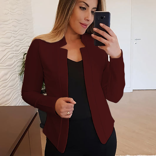 Cardigan Blazer de Manga Larga Color Sólido - Talla Pequeña - Image 14