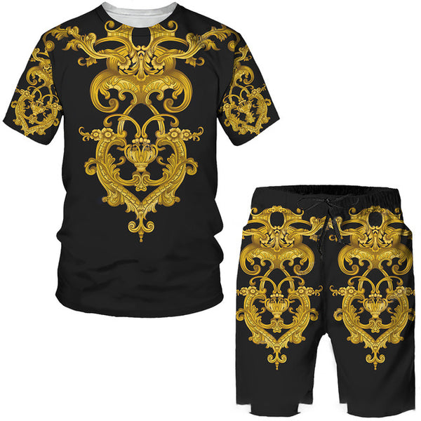 Traje Casual de Verano Hombre - Diseño Monocromático con Impresión 3D