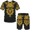 Conjunto Casual de Verão Masculino - Design Monocromático com Estampa 3D