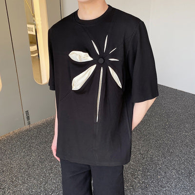 Camiseta Manga Corta Abstracta Tridimensional Estilo Urbano Moderno - Image 12