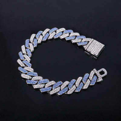 Collar para Hombre en Aleación con Dije de Diamante Azul Polvoso y Cierre de Bisagra - Image 7