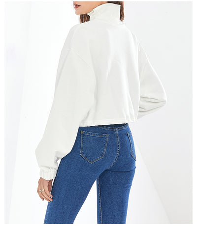 Suéter Cropped Ajustado con Cuello Alto y Cintura Elástica - Image 10