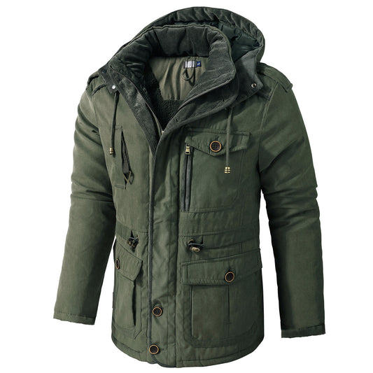 Abrigo de Algodón Acolchado Talla Grande para Hombre