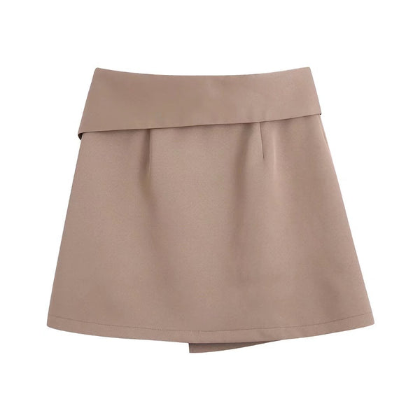 Falda Elegante de Cintura Alta con Diseño Asimétrico
