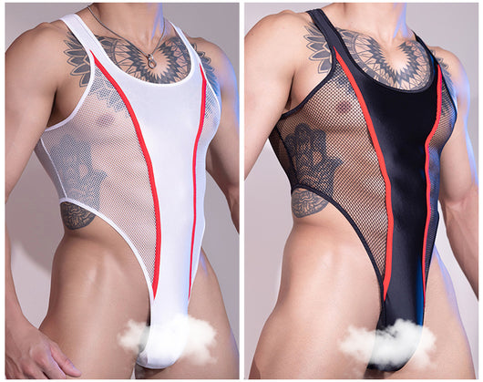 Body de Malla Transparente para Hombre con Acabado Brillante y Elástico - Image 14