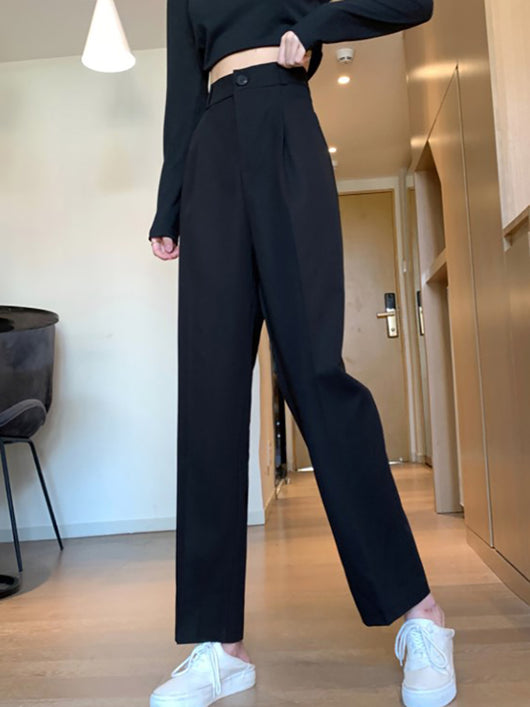Pantalones de Traje Rectos Cintura Alta Oversize para Mujer - Image 11