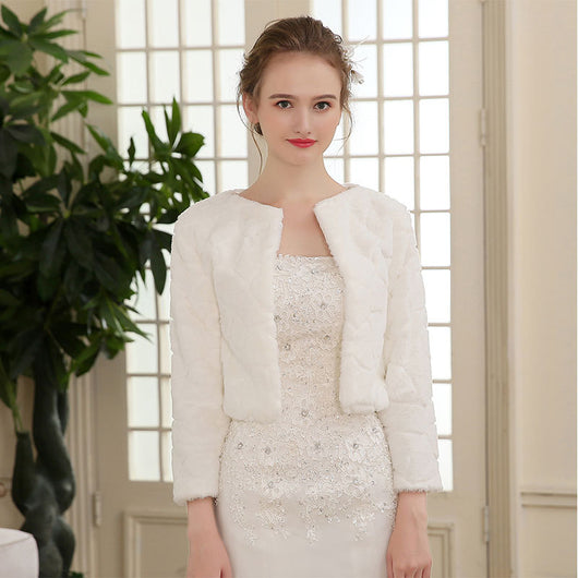 Chaqueta de Novia con Patrón de Fútbol y Mangas Largas Blanca - Image 13