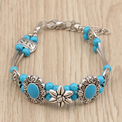 Pulsera de Plata Tibetana Tallada con Cuentas - Image 8