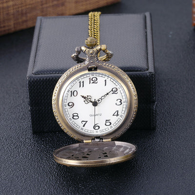 Reloj de Bolsillo Bronce Tallado Hueco Diseño Elefante - Image 6