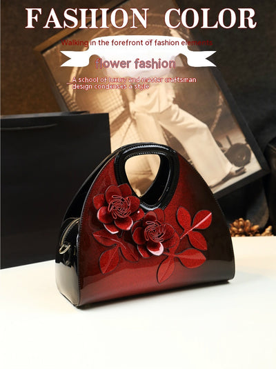 Bolso Mensajero de Cuero Charol con Diseño Floral Personalizado - Image 6